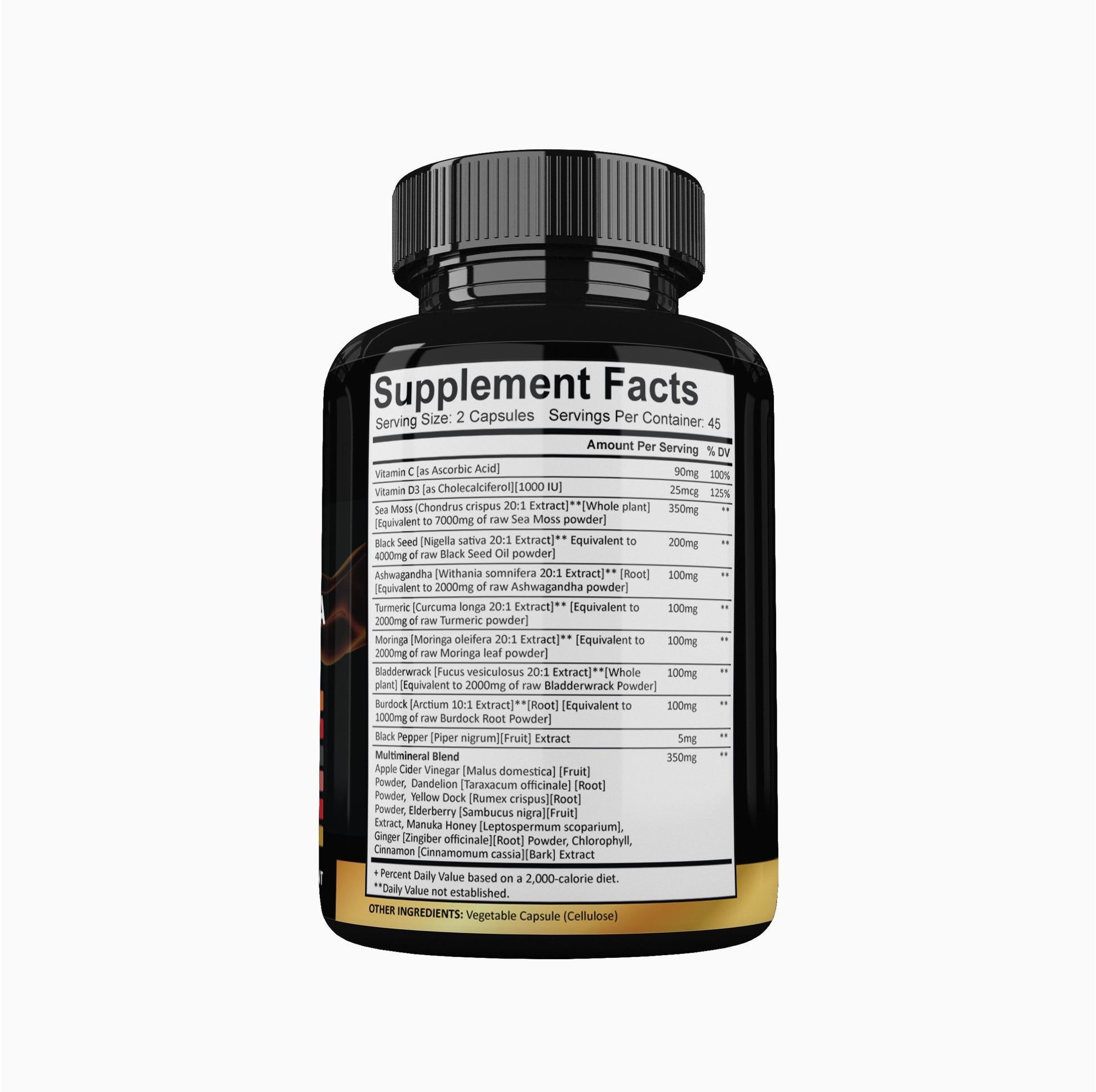 garden veggies and sea moss black seed oil ashwagandha Sea Moss 18-in-1 Capsules